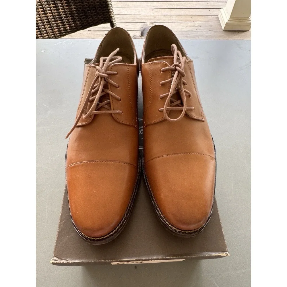 Florsheim Montinaro Cap Toe Men Dress Shoes Size 10.5 Saddle Tan Leather Oxford‎